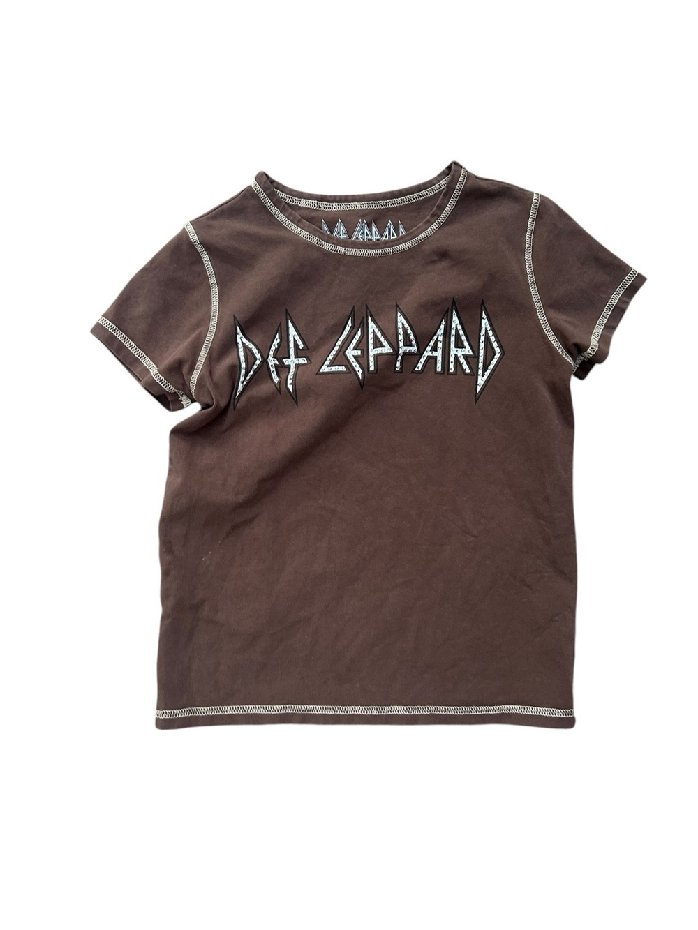 Def Leopard Tee by Goodie Two Sleeves Kids Brown Graphic Shirt 11/12